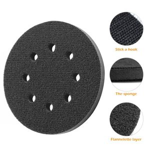 Tampon de ponçage noir de 5 pouces à 8 trous, sans poussière, avec support auto-agrippant, accessoires de ponçage pour polissage automobile - Product Image 6