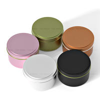 Benutzer definierte 4 Unzen Blechdose Kerzen behälter in Pastellfarben 2 Unzen leere Masse mit Deckel rosa Kerzen dosen
