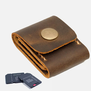 Estuche para tarjetas SD transfronterizo, protector de tarjetas SIM para teléfono móvil, bolsa de almacenamiento para tarjetas de memoria de cámara, funda multifuncional de cuero PU - Product Image 4