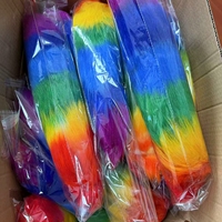Nouvel Arrivage Porte-clés en fourrure de renard naturelle, grande taille 40 cm, queue de renard arc-en-ciel moelleuse et légère, breloque de sac à main