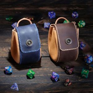 Leather Drawstring Pouch <b>Small</b> Drawstring Dice Pouches Storage Bags Vintage Dice Gift Bag - Product Image 1