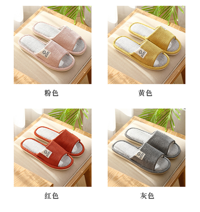 Home Linen Slippers Women Summer Indoor Home Cloth Art Spring Floor Slides Shoes