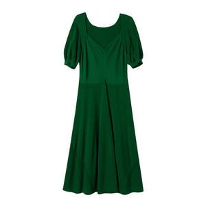 Los Vestidos de punto verde puro más populares para mujer 2025 nuevos diseños de vestido de verano - Product Image 4