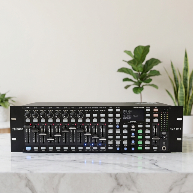 Thinuna RMX-D14 Rack-mounted 14 Channel Professional Audio Video System Digital Audio Mixer Cabinet Type Digital Mixing Console