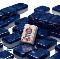 Neuerscheinung Luxuriöses Langlebiges Umweltfreundliches Saphir-Mahjong-Set mit Individuellem Muster, Kunstvolle Unterhaltungsprodukte