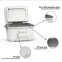 Glacière portable PP Insulin Accept Set 6L 13L 22L avec poignée et couvercle, isotherme pour camping, pique-nique, plage, pêche, boissons