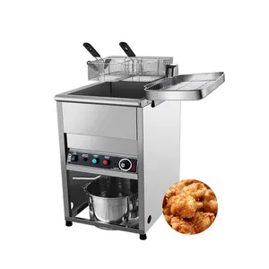 40L Stainless steel Commercial Vertical Electric Deep Fryer With Two Baskets Large Capacity Fryer Fast Food Snack Food