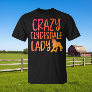 Camiseta Crazy Clydesdale Lady Horse para amantes de los caballos, mujeres, hombres, ajuste unisex - Product Image 3