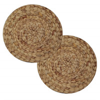 Napperons bruns lot de 6 napperons rotin tissé jonc de mer gland résistant à la chaleur 4 2 feuille de bananier personnalisé pour nappe de Table à manger 8