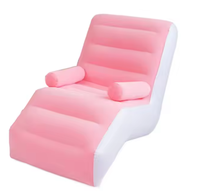 Fauteuil de relaxation gonflable rose en forme de S, avec dossier floqué, pour adulte – Nouvelle collection très prisée