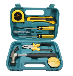 Kit d'outils à main <span class=keywords><strong>9</strong></span> en <span class=keywords><strong>1</strong></span> Ensemble d'outils de réparation Tournevis Marteau Pince avec mallette de rangement - Product Image 1