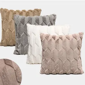 Soft Cozy Plush Curto Faux Velvet Lance Travesseiro Capas De Luxo Sofá Capa De Almofada Decorativa Casa