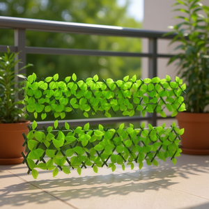 Recinzione Artificiale in Plastica a Foglie Verdi 10x78 Pollici, Schermo Retrattile per Privacy su Balconi e Terrazze - Product Image 2