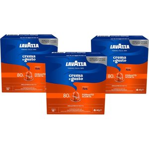 Lavazza Crema e Gusto Forte 80x3 Comp. Tappi in Alluminio per Macchine da Caffè Espresso Manuali Compatibili Nespresso [0,17/tappo] - Product Image 1