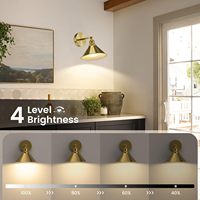 Lampe murale LED rétro sans fil, bande RGB à intensité variable, télécommande, idéale pour la chambre à coucher, le salon, lampe murale rechargeable