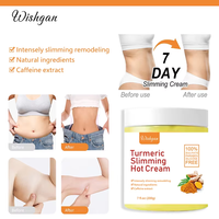 Crème Chaude au Curcuma pour le Corps, Crème de Massage Amincissante, Ingrédients Naturels, Sans Sulfate, Sans Parabène, Sans Silicone, Lotion de Soin de la Peau