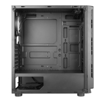 Boîtier d'ordinateur en métal noir avec verre trempé, boîtier de jeu Argb pour PC Gamer