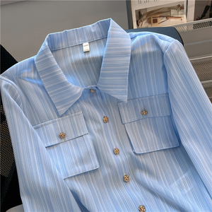Camicia da Donna Casual a Righe con Colletto Retrò, Nuova Collezione Primavera 2025, Vendita all'Ingrosso - Product Image 2
