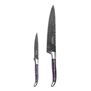 Ensemble de <span class=keywords><strong>couteaux</strong></span> de <span class=keywords><strong>cuisine</strong></span> en titane noir de style <span class=keywords><strong>Laguiole</strong></span> de qualité supérieure en gros, 5CR15MOV, couteau de chef japonais, couteau utilitaire, bois d'ébène - Product Image 2