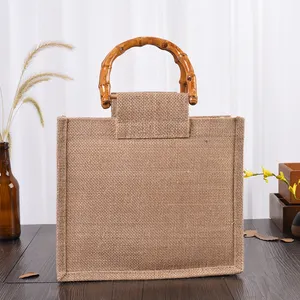 Экологичная Портативная сумка для покупок из джутовой мешковины с петлями и ручками, рекламная водонепроницаемая сумка для покупок из мешковины, сумки для покупок из конопли