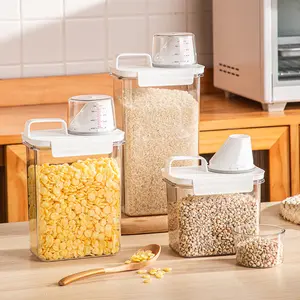 厨房谷物干粮密封杂粮罐套装气密干粮大米储物盒容器，带量杯