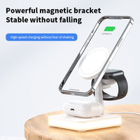 2024 support de charge sans fil rapide 15w avec veilleuse Led 4 en 1 chargeur sans fil Station de batterie externe Logo personnalisé livraison directe