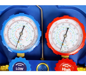 Jauge de réfrigération de climatisation automatique Fluoromètre haute pression Compteur R22 R134a R404 <span class=keywords><strong>R32</strong></span> Outils de diagnostic en laiton en aluminium pour - Product Image 4