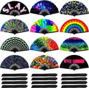 High Quality Traditional Rainbow Bridal Hand Fan Carved Music and Promotion Style for Halloween Souvenir - Product Image 6