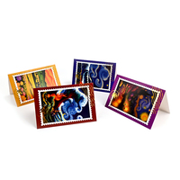 Tarjetas de Agradecimiento con Impresión de Logotipo Personalizado de Alta Calidad, Estampado en Caliente, Pintura al Óleo, Tarjeta de Felicitación con Sobres Naranjas