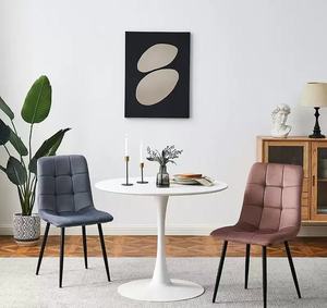 Professional Chrome Black <strong>Dining</strong> <strong>Chairs</strong> <strong>Cream</strong> and Grey Velvet <strong>Dining</strong> <strong>Chairs</strong> - Product Image 5