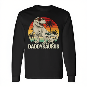 Daddysaurus T-Rex Dad Dinosaur T-shirt à manches longues, cadeau pour la fête des pères - Product Image 2