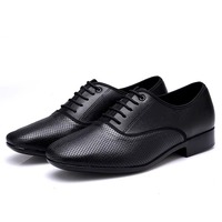 Chaussures de danse latine en cuir noir pour hommes, chaussures de danse de salon professionnelles, semelle souple, chaussures de danse sociale pour hommes