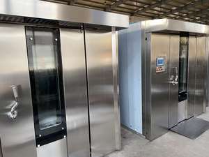 فرن بخار دوار بقوة 220 فولت يعمل بالغاز/الكهرباء/الديزل مع صواني جديدة من الفولاذ المقاوم للصدأ عالي الإنتاجية لطحن الدقيق وخبز الفواكه - Product Image 2