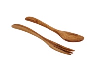 Cuillère à salade jetable en bois d'olivier de qualité supérieure, fabriquée à la main, style vintage, couleur naturelle, taille personnalisée, emballée en carton