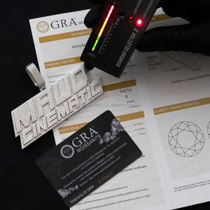 100 % Diamanttester-Geprüft, Personalisierte Anhänger mit Namensschriftzug aus S925 Silber, 10K, 14K, 18K massivem Gold, VVS Moissanit, Iced-Out - Product Image 6