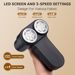 Rasoir anti-bouloches électrique portable double tête <span class=keywords><strong>pour</strong></span> vêtements, puissance 8W, 9000 tr/min, affichage LED, chargeur inclus - Product Image 3