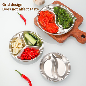 أطباق توابل كورية سميكة أطباق صلصة من الفولاذ المقاوم للصدأ أدوات طعام للمطبخ أطباق غمس وجبات خفيفة - Product Image 5