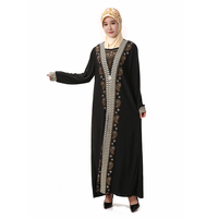 Moyen-Orient traditionnel modeste islamique dames Robe Robe arabe dubaï strass noir musulman longue Robe pour les femmes