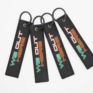 พวงกุญแจผ้าทอของแอร์บัสถอดออกก่อนที่คุณจะบินพวงกุญแจแบบปัก - Product Image 2