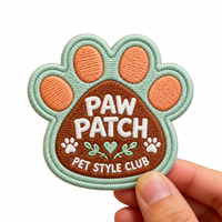 Patch brodé personnalisé en forme de patte, style animalier, appliqué pour vêtements, sacs, chapeaux et accessoires pour animaux AWELLS