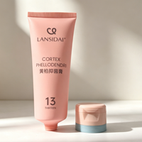 Tube souple PE mat bleu clair avec bouchon à clapet pour nettoyant capillaire, soin nourrissant pour les cheveux, shampoing, emballage cosmétique vide 120g