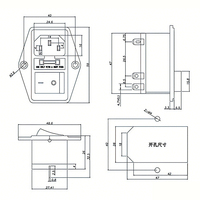 Prise d'alimentation AC-14-F16A IEC C14 avec porte-fusible 3-en-1, fixation par vis sur panneau, prise secteur CA