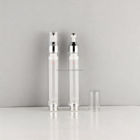 Flacon applicateur professionnel innovant en forme de seringue de 10 ml et 5 ml avec bille massante sous vide pour essence contour des yeux et formule cosmétique