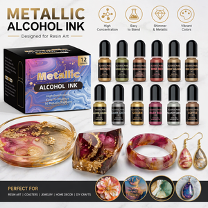 Pigmento de Resina Metálico Altamente Concentrado con Efecto Brillante para Arte con Resina Epoxi, Tinte Líquido Fácil de Mezclar para Joyería y Manualidades - Product Image 2