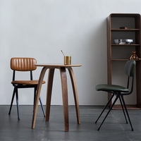 Chaise de salle à manger en acier de style industriel nordique, design moderne du milieu du siècle, avec dossier durable, pour la maison, le bureau et la salle à manger
