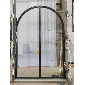 أبواب زجاجية فرنسية مقوسة حديثة وآمنة ومقاومة للماء مع نظام قفل متعدد النقاط للفلل السكنية والمنازل الكبيرة - Product Image 3