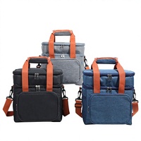 Sac isotherme portable en polyester épaissi pour boîte à bento, sans fermeture, design moderne et minimaliste pour pique-nique en extérieur