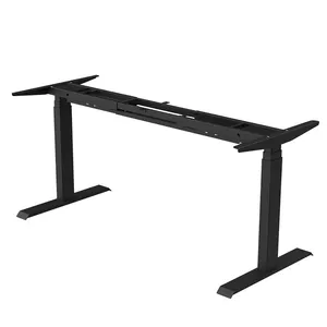 Smart Height Adjustable Sit To Stand Lifting Table 3 Stage Standing Desk Frame Electric Dual Motor