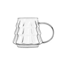 Tasse transparente en forme de pomme de pin, en verre borosilicate épais, design moderne et minimaliste, pour Americano glacé et Latte