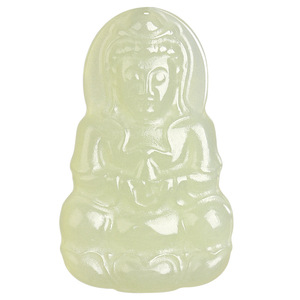 หยกโฮตันธรรมชาติ หยกขาว จี้พระอวโลกิเตศวร สไตล์จีน ดีไซน์ดั้งเดิม ของขวัญพร้อมใบรับรอง <span class=keywords><strong>HT21</strong></span> - Product Image 5